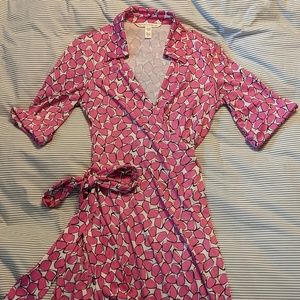 DVF scattered stones jessica wrap dress size 6
